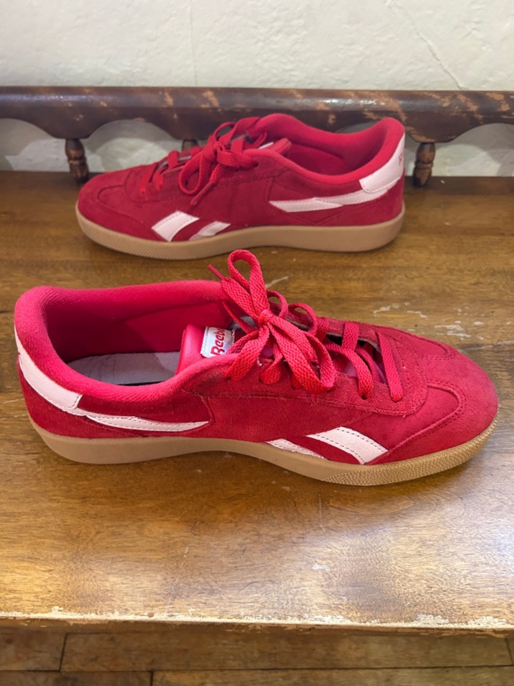 Reebok Red and White Women's Sneakers